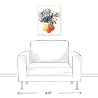 Fruit and Flower Still Life 16" x 20" Canvas Wall Art