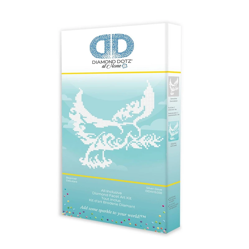 Diamond Dotz® at Home Beginner Silver Dove Diamond Painting Kit