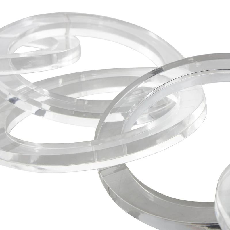 21" Clear Acrylic Plastic Chain Circular Link Sculpture