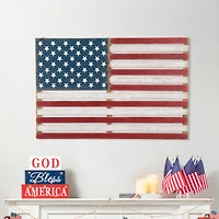Glitzhome® Wooden American Flag Hanging Wall Decor