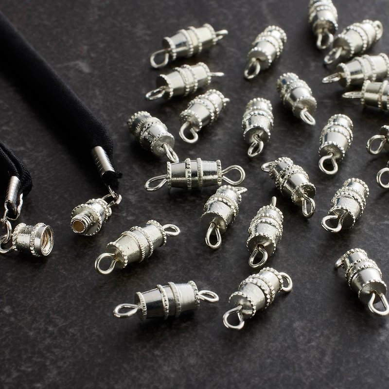 10mm Silver Barrel Screw Clasps, 24ct. by Bead Landing™