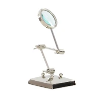 Silver Aluminum Traditional Magnifying Glass, 20" x 6" x 6"