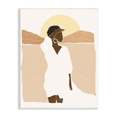 Stupell Industries Woman Gazing Across Canyon Desert Sunrise Landscape Wall Plaque