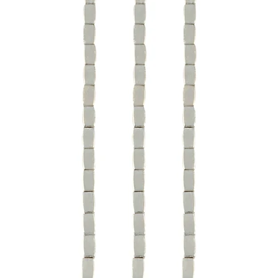 Silver Metal Square Tube Beads, 5mm by Bead Landing™