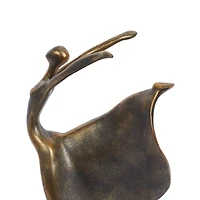 Brass Polystone Traditional Sculpture, Dancer 13" x 7" x 5"