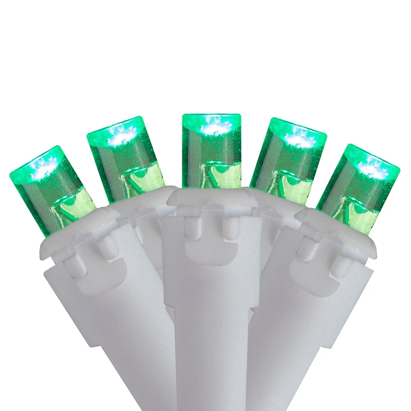 Brite Star 70ct. Green LED Wide Angle Icicle Lights with White Wire