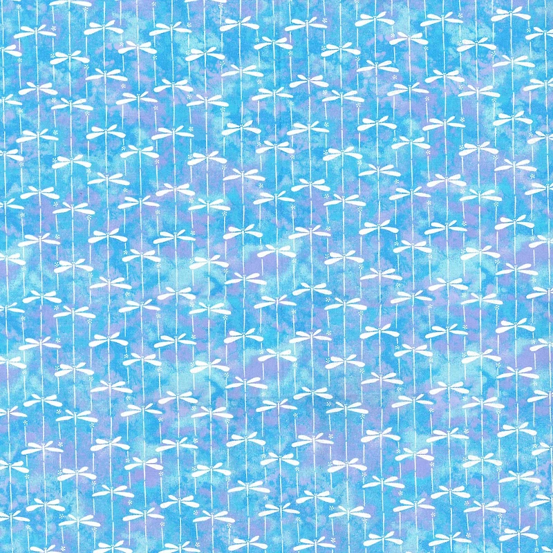 Fabric Traditions Blue Fireflies Cotton Fabric