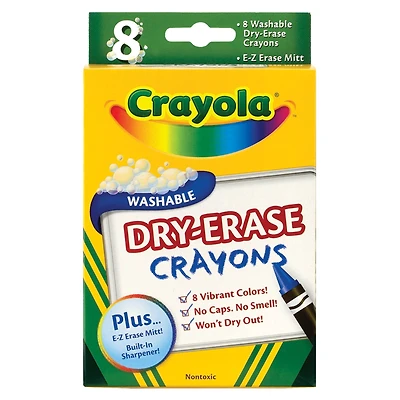 Crayola® 8 Color Washable Dry-Erase Crayon Set