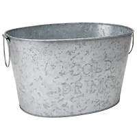 Mind Reader 9.5'' Small Round Galvanized Steel Beverage Tub with Handles