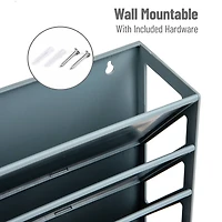 Mind Reader 5-Tier Vertical File Storage, Desktop Organizer, Wall Mount, Office, Plastic