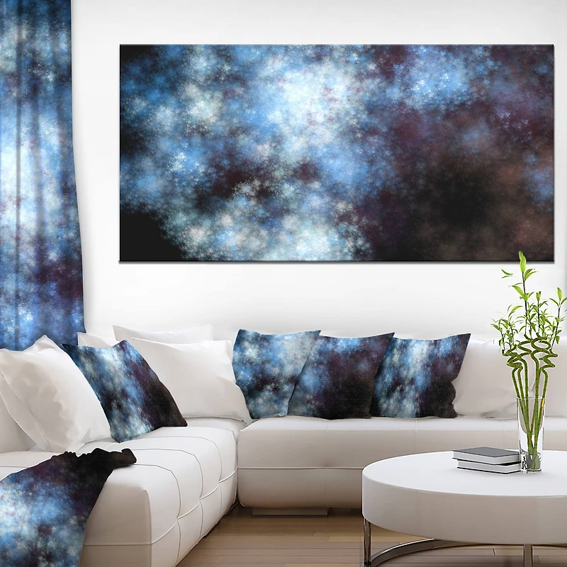 Designart - Blue White Starry Fractal Sky