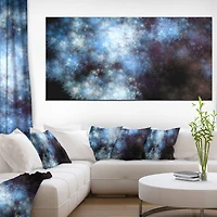 Designart - Blue White Starry Fractal Sky