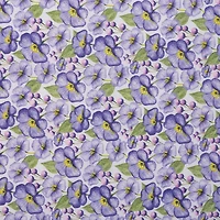 SINGER Packed Purple Blooms & Leaves Cotton Fabric