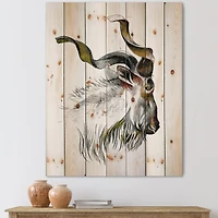 Designart - Monochrome Portrait Of Goat II