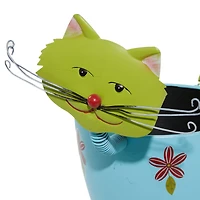 19" Blue Iron Farmhouse Cat Planter