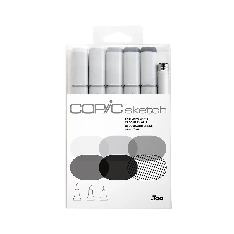 6 Packs: 6 ct. (36 total) Copic® Sketch Marker Set, Sketching Grays