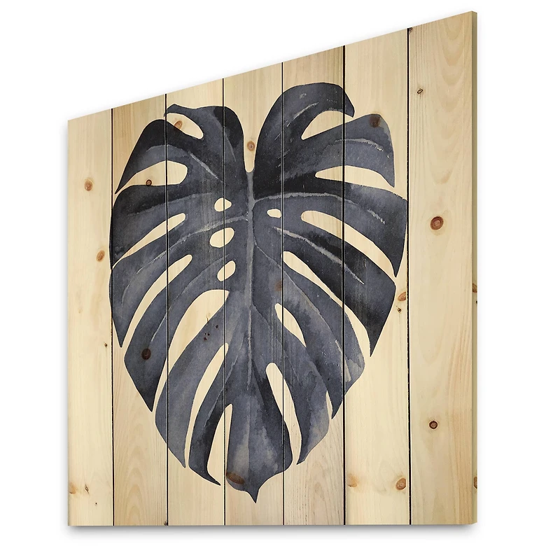 Designart - Tropical Blue Watercolour Leaves III