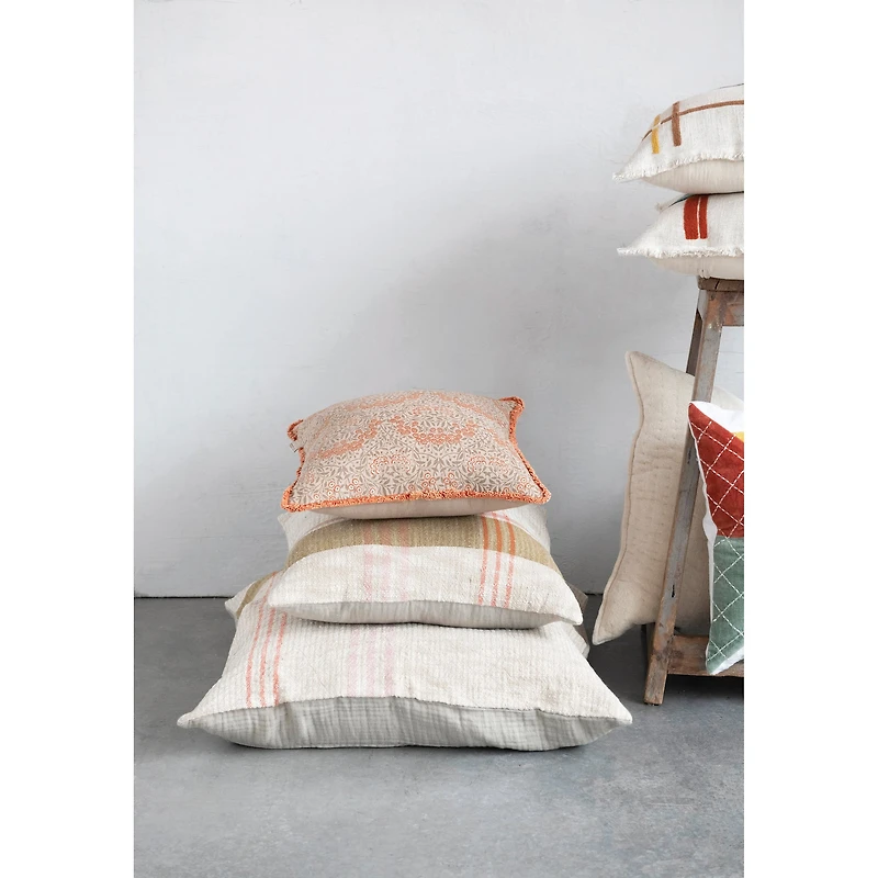 Hello Honey® 20" Woven Cotton & Linen Plaid Pillow