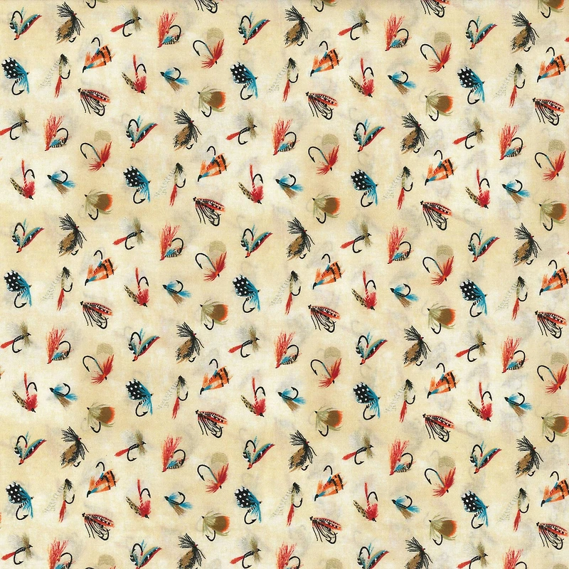 Fabric Traditions Fishing Lures Cotton Fabric