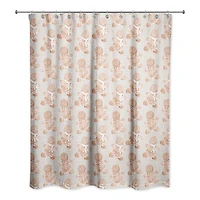 Gingerbread Man Pattern 71" x 74" Shower Curtain