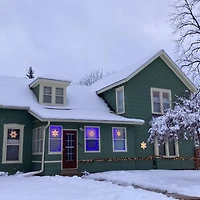 20" Lighted Snowflake Christmas Window Silhouette Décor