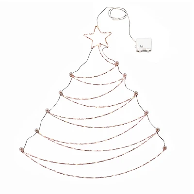 37" Pre-Lit LED Hanging Metal Wire Tree Decoration