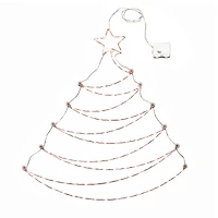 37" Pre-Lit LED Hanging Metal Wire Tree Decoration