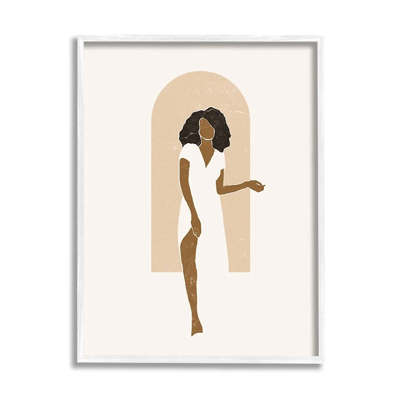 Stupell Industries Abstract Female in Archway Soft Minimal Earth Tones Framed Wall Art