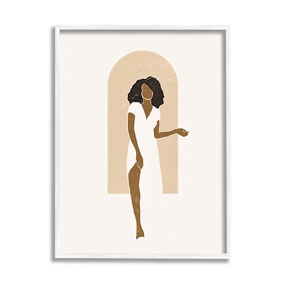 Stupell Industries Abstract Female in Archway Soft Minimal Earth Tones Framed Wall Art