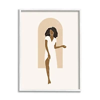 Stupell Industries Abstract Female in Archway Soft Minimal Earth Tones Framed Wall Art