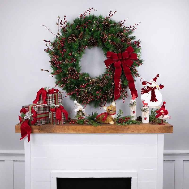 36" Pre-Lit Artificial Christmas Royal Oregon Pine Wreath