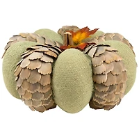 10" Green & Brown Autumn Harvest Tabletop Pumpkin