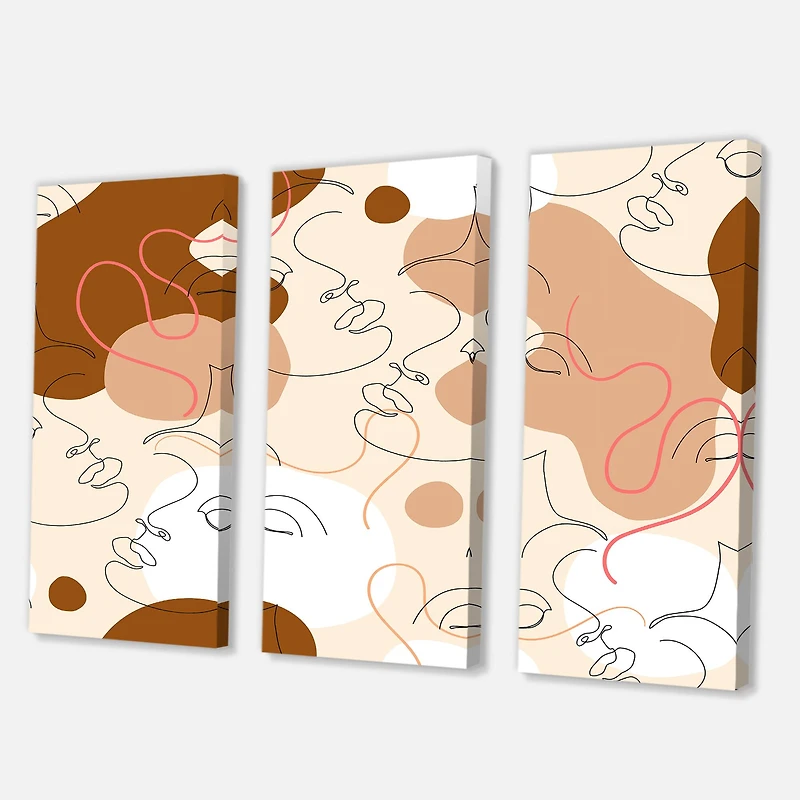 Designart - One Line Drawing Of Beautiful Woman