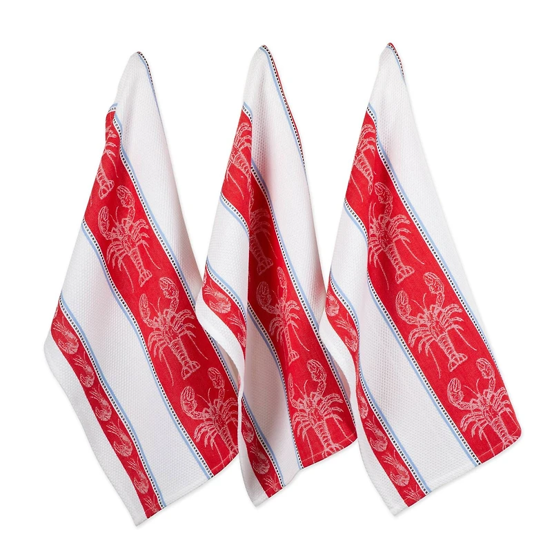DII® Lobster Jacquard Dishtowel, 3ct.