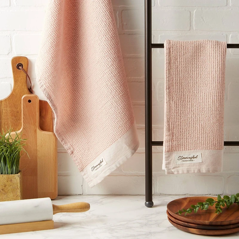 DII® Pink Quartz Washed Waffle Woven Dishtowel, 2ct.