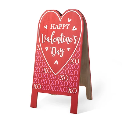 Glitzhome® 24" Valentine's Double Sided Wooden Easel Porch Décor