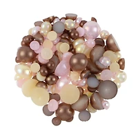 Ivory, Pink & Brown Round Plastic Flatback Pearl Mix, 5,100ct. by Bead Landing™