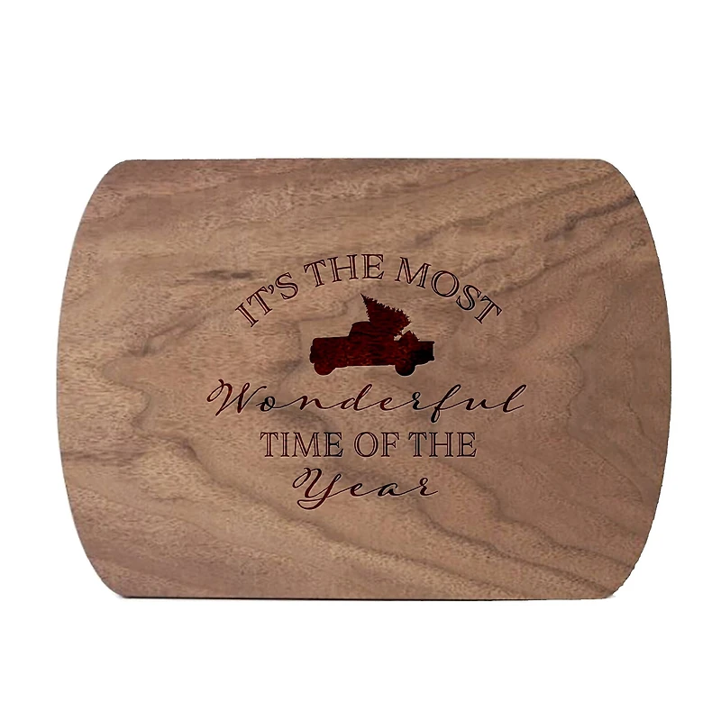 It's the Most Wonderful Time of the Year 8" x 11" Walnut Oval Cutting Board
