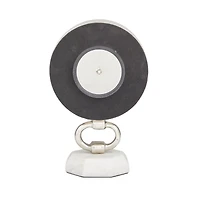 Silver Modern Abstract Clock, 6" x 4" x 10"