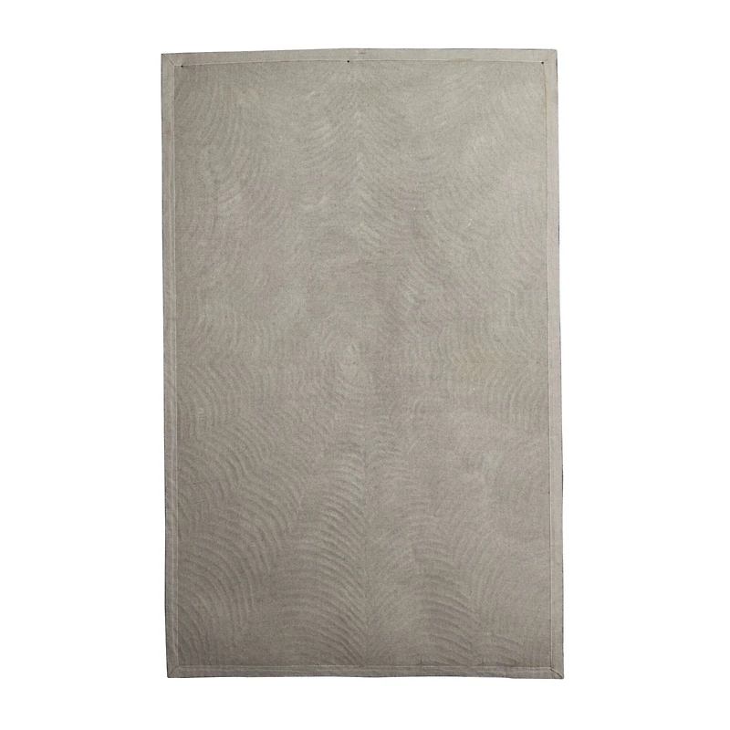 Light Gray Wool Contemporary Hand Hooked Rug, 5ft. x 8ft.