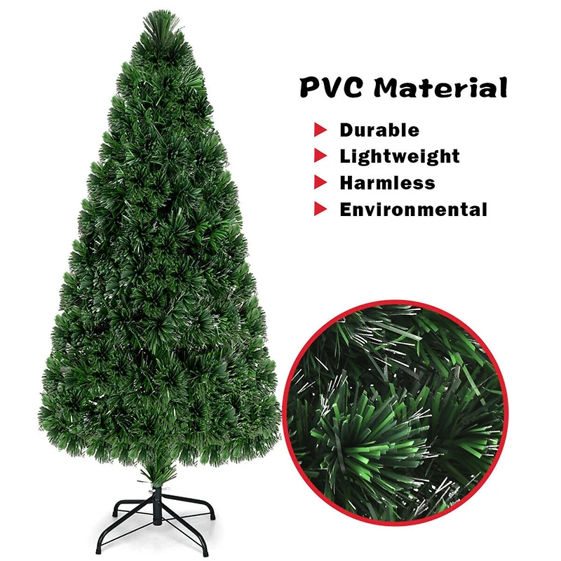 Costway 6ft. Fiber Optic Artificial Christmas Tree, LED Lights