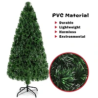 Costway 6ft. Fiber Optic Artificial Christmas Tree, LED Lights