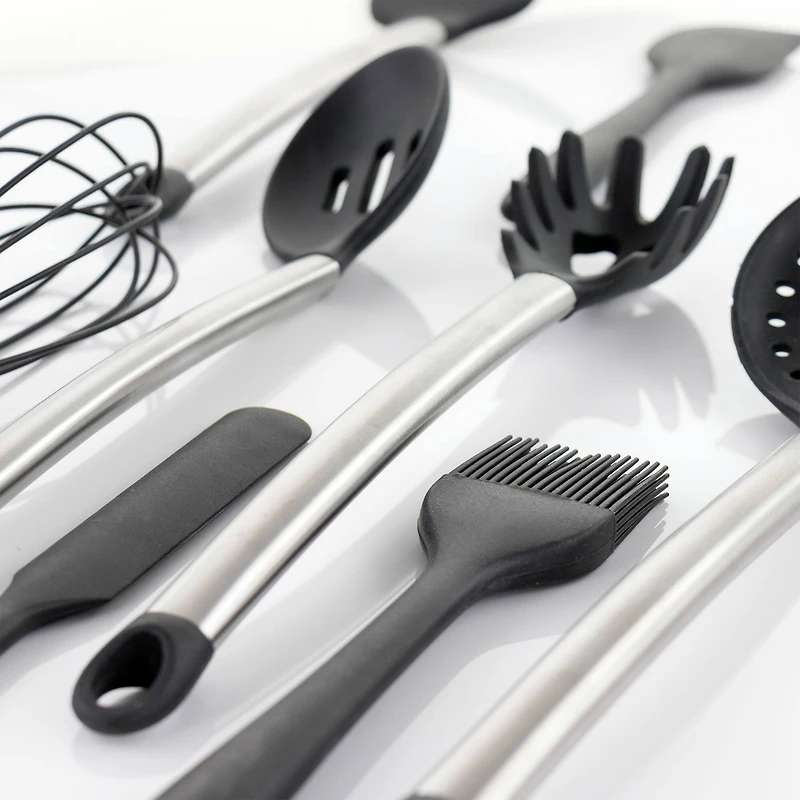 MegaChef Gray Silicone & Stainless Steel Cooking Utensils Set, 14ct.