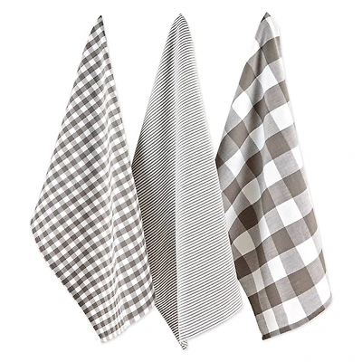 DII® Gray & White Dishtowel Set