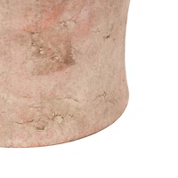 8.25" Pink Ceramic Antique Style Distressed Decorative Vase with Handles