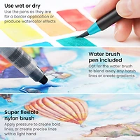 Arteza® Bright Tones Real Brush Pens® & Water Brush Pen Set
