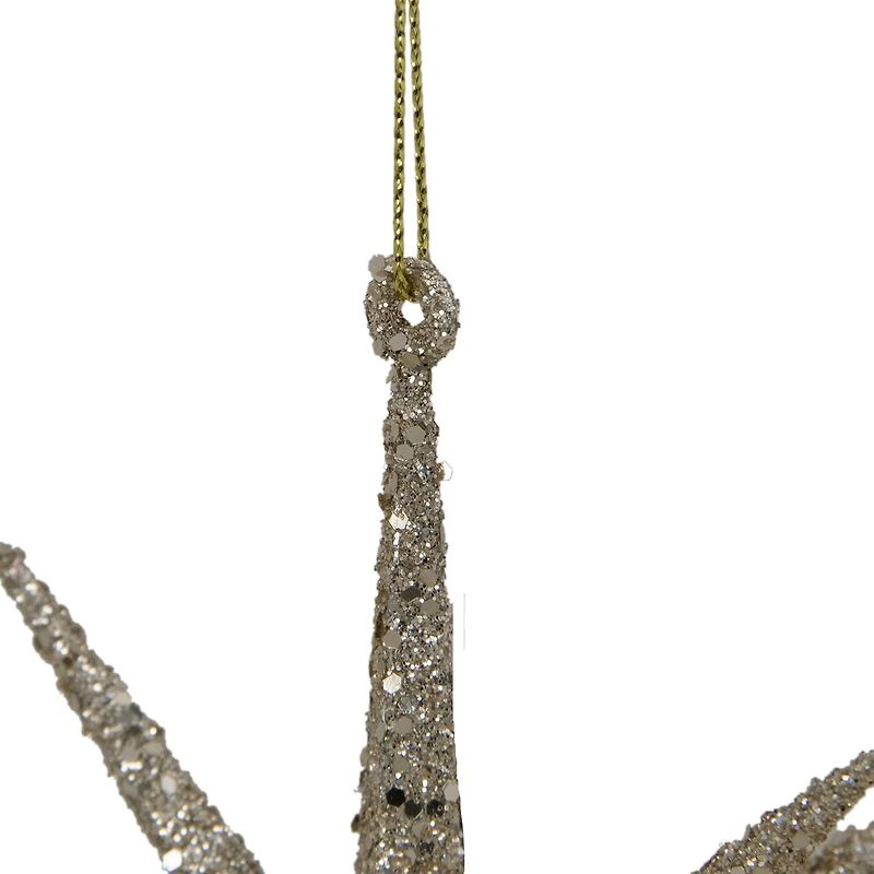 Sparkling Silver Glitter Starburst Ornament