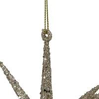 Sparkling Silver Glitter Starburst Ornament