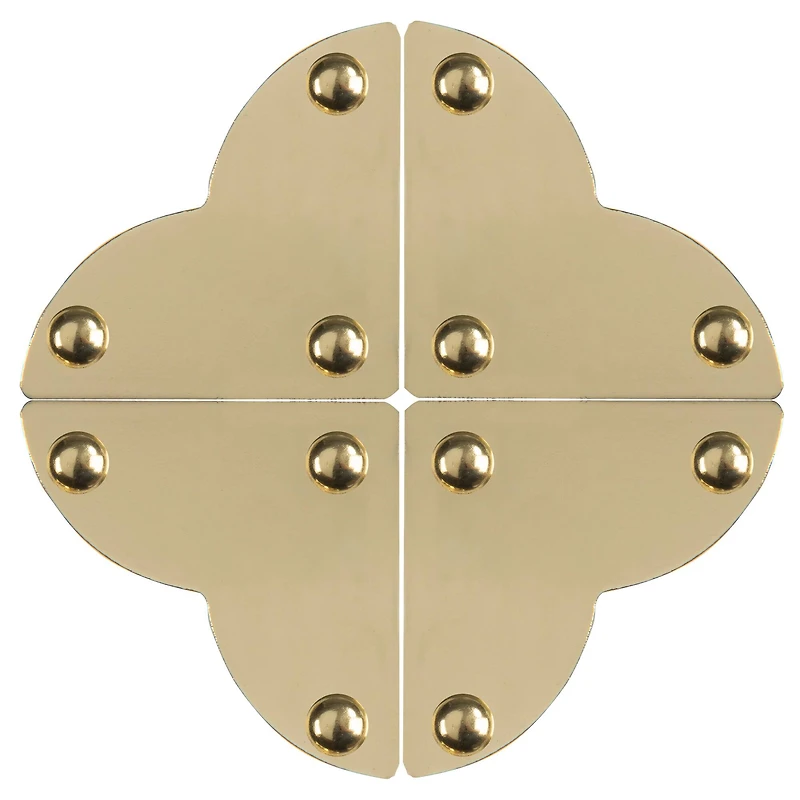 Dritz® Home Small Brass Smooth Quatrefoil Corners, 3 Pack