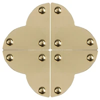 Dritz® Home Small Brass Smooth Quatrefoil Corners, 3 Pack